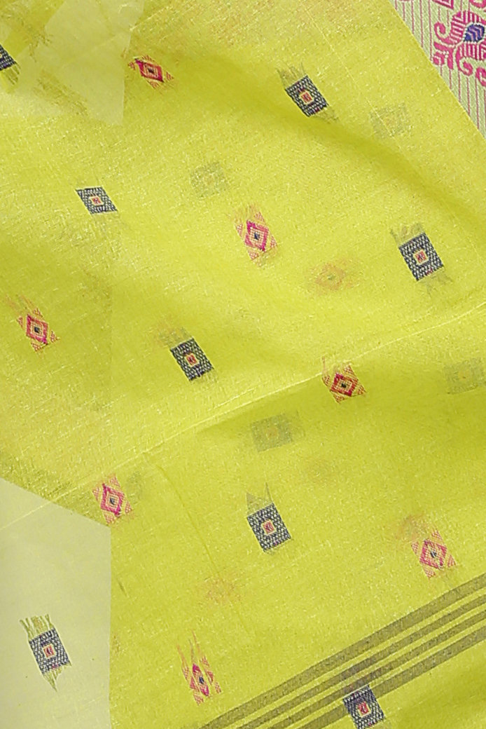 Olive Green Pure Cotton Ramala Tant Saree (959)